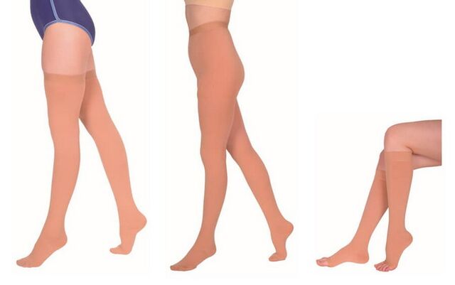 Therapeutic hosiery for varicose veins of the legs